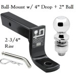 Class 3 Ball-mount Combo w/ 4" Drop and 2" Trailer Hitch Ball fits 2" Receiver Class 3 Ball-mount Combo w/ 4" Drop and 2" Trailer Hitch Ball fits 2" Receiver