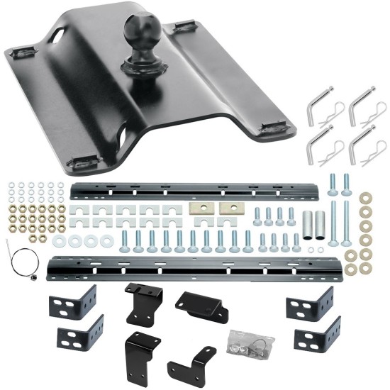 Reese Pro Series 25K Gooseneck PlateBase Rail Kit Rail Brakets and Hardware 4 Pins and 4 Clips Adapter Bracket 58405 49080 30035 58405 Reese Reese 25K Gooseneck Trailer Hitch Rails 2004-2015 Nissan Titan Base Rail Kit Brackets and Hardware Heavy Duty 04 0 Reese 25K Gooseneck Trailer Hitch w/ Rails For 2004-2015 Nissan Titan Base Rail Kit Brackets and Hardware Heavy Duty