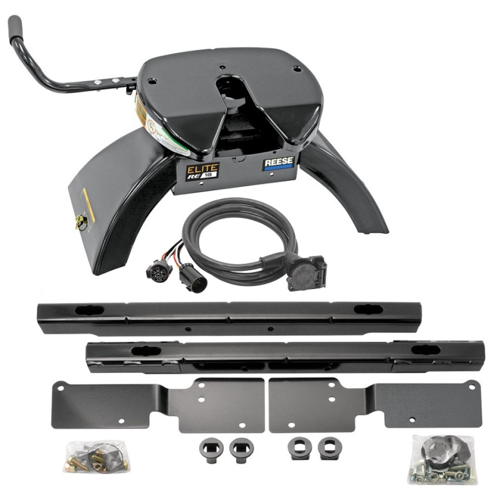 Elite Series Under Bed Fifth Wheel Rail KitCustom Fit Mounting Brackets Elite Series Fifth Wheel 18K (Pre-Assembled) 90 Degree Fifth Wheel Adapter Harness Installation Hardware Installation Instructions 30061 30142 Reese Reese Elite Rails 18K 5th Wheel H Reese Elite Rails 18K 5th Wheel Hitch for 99-10 Chevy Silverado GMC Sierra with 7-Way Wiring Installation Kit Under-Bed Fifth Wheel Trailer Hitch