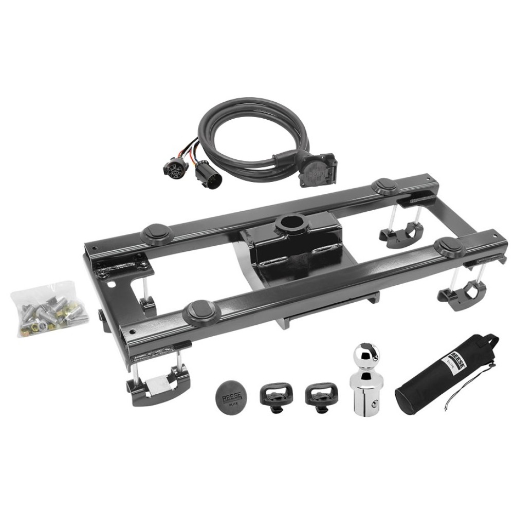 Elite Series Under Bed Rail KitCustom Fit Mounting Brackets Elite Series Gooseneck 25K90 Degree Fifth Wheel Adapter Harness Installation Hardware Installation Instructions 30158-52 50-97-410 Reese Reese Elite Complete Underbed Gooseneck Hitch and Wiring Reese Elite Complete Underbed Gooseneck Hitch and Wiring for 10-12 Dodge Ram 2500 3500 All Models Elite Series Gooseneck Trailer Hitch 7-Way