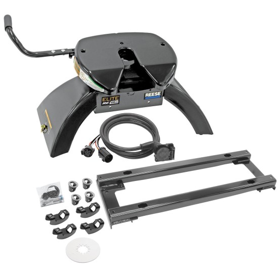 Elite Series Under Bed Fifth Wheel Rail KitCustom Fit Mounting Brackets Elite Series Fifth Wheel 26.5K (Pre-Assembled) 90 Degree Fifth Wheel Adapter Harness Lube Plate .192" Installation Hardware Installation Instructions 30852 30871 83001 Reese Rees Reese Elite Rails 26.5K 5th Wheel Hitch for 10-12 Dodge Ram 2500 3500 with 7-Way Wiring Lube Plate Installation Kit Under-Bed Fifth Wheel Trailer Hitch