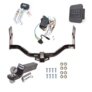 Custom Fit Trailer Hitch Wiring Harness (Plug & Play) 2" Drop Ball-Mount w/ Pin/Clip 2" Chrome Ball Security Lock Pin Rubber Hitch Plug Cover Installation Hardware Installation Instructions 33050 118361 21536 7054430 7000600 Reese Trailer To Reese Trailer Tow Hitch For 96-04 Nissan Pathfinder 97-03 Infiniti QX4 Deluxe Package Wiring 2" Ball and Lock