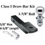 Class 1 Drawbar kit w/ 1-7/8" Trailer Hitch Ball 5/8" Rise 1-1/4" Receiver Mount