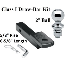 Class 1 Drawbar kit w/ 2" Trailer Hitch Ball 5/8" Rise 1-1/4" Receiver Mount Class 1 Drawbar kit w/ 2" Trailer Hitch Ball 5/8" Rise 1-1/4" Receiver Mount