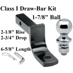 Class 1 Drawbar kit w/ 1-7/8" Trailer Hitch Ball 2-1/8" Rise 2-3/4" Drop 1-1/4" Receiver Mount Class 1 Drawbar kit w/ 1-7/8" Trailer Hitch Ball 2-1/8" Rise 2-3/4" Drop 1-1/4" Receiver Mount