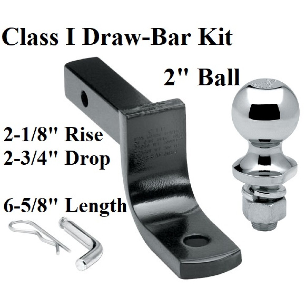 Class 1 Drawbar kit w/ 2" Trailer Hitch Ball 21/8"
