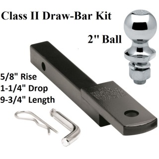 36053 63820 Draw-Tite Class 2 Drawbar kit 2" Trailer Hitch Ball 5/8" Rise 1-1/4" Mount Receiver Class 2 Drawbar kit w/ 2" Trailer Hitch Ball 5/8" Rise 1-1/4" Mount Receiver