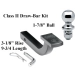 Class 2 Drawbar kit w/ 1-7/8" Trailer Hitch Ball 3-1/8" Rise 1-1/4" Receiver Mount Class 2 Drawbar kit w/ 1-7/8" Trailer Hitch Ball 3-1/8" Rise 1-1/4" Receiver Mount
