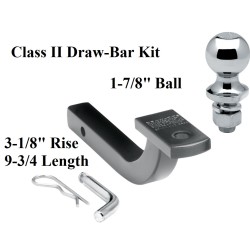 Class 2 Drawbar kit w/ 1-7/8" Trailer Hitch Ball 3-1/8" Rise 1-1/4" Receiver Mount Class 2 Drawbar kit w/ 1-7/8" Trailer Hitch Ball 3-1/8" Rise 1-1/4" Receiver Mount