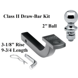 Class 2 Drawbar kit w/ 2" Trailer Hitch Ball 3-1/8" Rise 1-1/4" Receiver Mount Class 2 Drawbar kit w/ 2" Trailer Hitch Ball 3-1/8" Rise 1-1/4" Receiver Mount