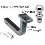 Class 2 Drawbar kit w/ 1-7/8" Trailer Hitch Ball 5" Rise 1-1/4" Receiver Mount Class 2 Drawbar kit w/ 1-7/8" Trailer Hitch Ball 5" Rise 1-1/4" Receiver Mount