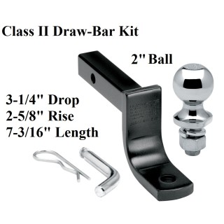36071 63820 Draw-Tite Class 2 Drawbar kit 2" Trailer Hitch Ball 2-5/8" Rise 3-1/4" Drop Receiver Mount Class 2 Drawbar kit w/ 2" Trailer Hitch Ball 2-5/8" Rise 3-1/4" Drop Receiver Mount