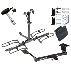 Trailer Tow Hitch For 00-09 Buick LeSabre Lucerne Pontiac Bonneville Oldsmobile Aurora Platform Style 2 Bike Rack Hitch Lock and Cover