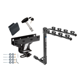 Trailer Tow Hitch w/ 4 Bike Rack For 05-10 Jeep Commander Grand Cherokee Except SRT-8 tilt away adult or child arms fold down carrier w/ Lock and Cover Trailer Tow Hitch w/ 4 Bike Rack For 05-10 Jeep Commander Grand Cherokee Except SRT-8 tilt away adult or child arms fold down carrier w/ Lock and Cover