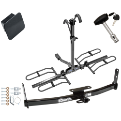 Trailer Tow Hitch For 05-17 Chevy Equinox GMC Terrain Pontiac Torrent Saturn Vue Platform Style 2 Bike Rack Hitch Lock and Cover Trailer Tow Hitch For 05-17 Chevy Equinox GMC Terrain Pontiac Torrent Saturn Vue Platform Style 2 Bike Rack Hitch Lock and Cover
