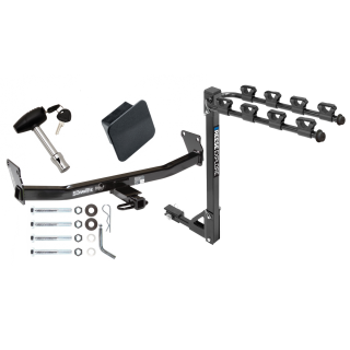 Custom Fit Trailer Hitch 4 Bike Carrier Security Lock Pin Rubber Hitch Plug Cover Installation Hardware Installation Instructions 36423 1393100G 580407 2211 Draw-Tite Trailer Tow Hitch 4 Bike Rack 07-17 Jeep Compass Patriot tilt away adult or child arms Trailer Tow Hitch w/ 4 Bike Rack For 07-17 Jeep Compass Patriot tilt away adult or child arms fold down carrier w/ Lock and Cover