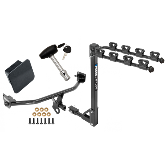 Custom Fit Trailer Hitch 4 Bike Carrier Security Lock Pin Rubber Hitch Plug Cover Installation Hardware Installation Instructions 36593 1393100G 580407 2211 Draw-Tite Trailer Tow Hitch 4 Bike Rack 17-21 KIA Sportage All Styles tilt away adult or child a Trailer Tow Hitch w/ 4 Bike Rack For 17-21 KIA Sportage All Styles tilt away adult or child arms fold down carrier w/ Lock and Cover