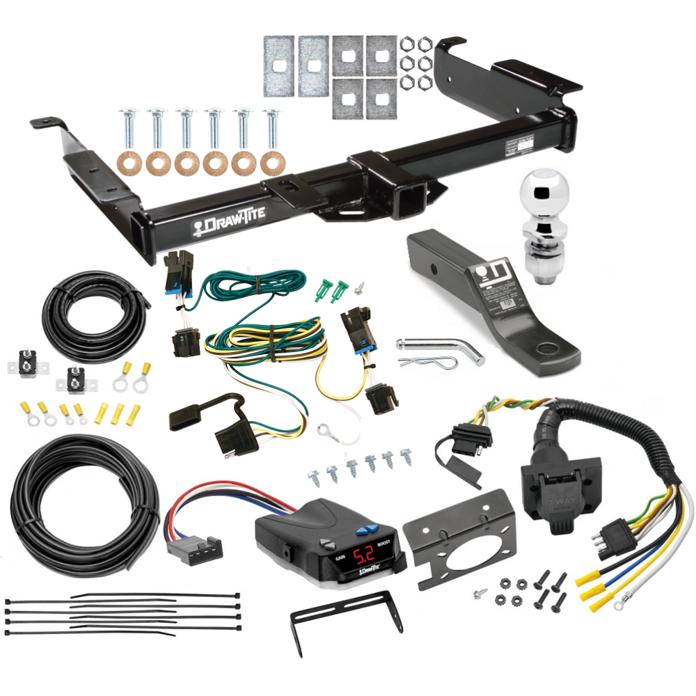 Class 4 Hitch For 03-23 Chevy Express GMC Savana Van w/ Draw-Tite Trailer Brake Control 7-Way RV Wiring Complete System Receiver 2" Tow Ball Class 4 Hitch For 03-23 Chevy Express GMC Savana Van w/ Draw-Tite Trailer Brake Control 7-Way RV Wiring Complete System Receiver 2" Tow Ball