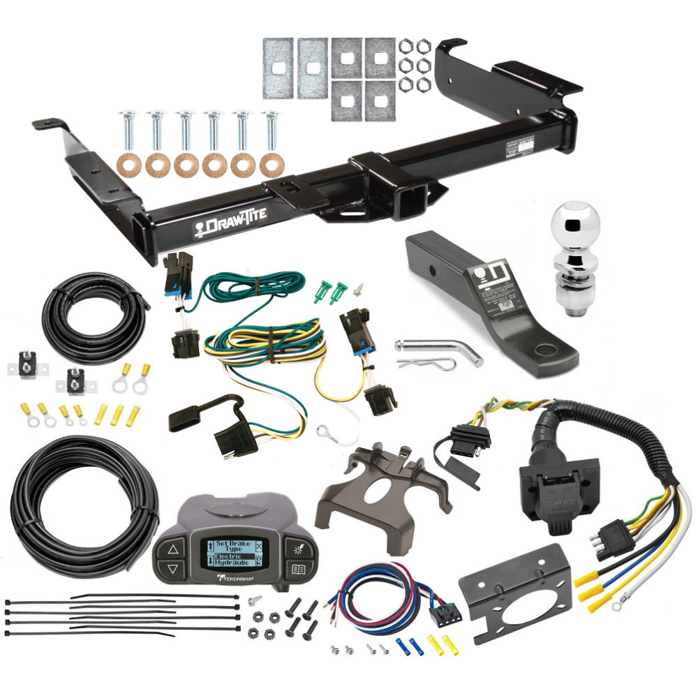 Class 4 Hitch For 03-23 Chevy Express GMC Savana Van w/ Tekonsha Prodigy P3 Trailer Brake Control 7-Way RV Wiring Complete System Receiver 2" Tow Ball Class 4 Hitch For 03-23 Chevy Express GMC Savana Van w/ Tekonsha Prodigy P3 Trailer Brake Control 7-Way RV Wiring Complete System Receiver 2" Tow Ball