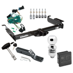 Custom Fit Trailer Hitch Wiring Harness (Plug & Play) 2" Drop Ball-Mount w/ Pin/Clip 2" Chrome Ball Security Lock Pin Rubber Hitch Plug Cover Installation Hardware Installation Instructions 41521 118335 23 63845 580407 7010 Draw-Tite Traile Trailer Tow Hitch For 96-99 Chevy Express GMC Savana 1500 2500 3500 Deluxe Package Wiring 2" Ball and Lock