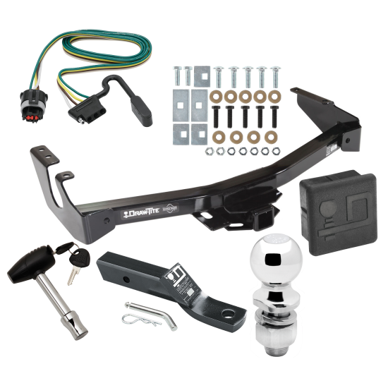 Custom Fit Trailer Hitch Wiring Harness (Plug & Play) 2" Drop Ball-Mount w/ Pin/Clip 2" Chrome Ball Security Lock Pin Rubber Hitch Plug Cover Installation Hardware Installation Instructions 41533 118328 23 63845 580407 7010 Draw-Tite Traile Trailer Tow Hitch For 94-98 Dodge Van B150 B1500 B250 B2500 B350 B3500 Deluxe Package Wiring 2" Ball and Lock