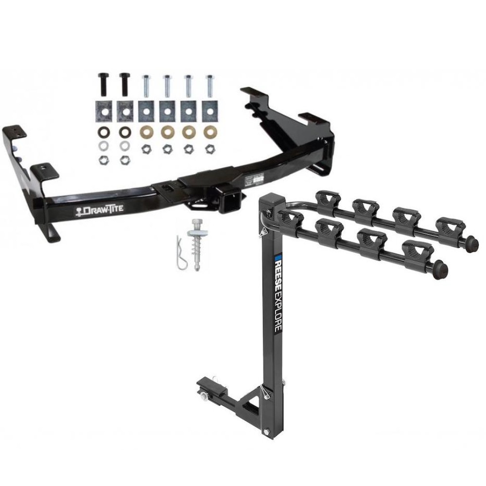 Custom Fit Trailer Hitch 4 Bike Carrier Installation Hardware Installation Instructions 41544 1393100G Draw-Tite Trailer Tow Hitch 4 Bike Rack 01-07 Chevy Silverado GMC Sierra 2500HD 3500 Classic tilt away adult or child arms fold down carrier 01 02 03 0 Trailer Tow Hitch w/ 4 Bike Rack For 01-07 Chevy Silverado GMC Sierra 2500HD 3500 Classic tilt away adult or child arms fold down carrier