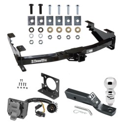 Trailer Hitch Package w/ Wiring For 01-07 Chevy Silverado GMC Sierra 2500 3500 w/ 2-5/16" Ball 2" Drop Mount 7-Way Pin Blade RV Class 4 Trailer Hitch Package w/ Wiring For 01-07 Chevy Silverado GMC Sierra 2500 3500 w/ 2-5/16" Ball 2" Drop Mount 7-Way Pin Blade RV Class 4