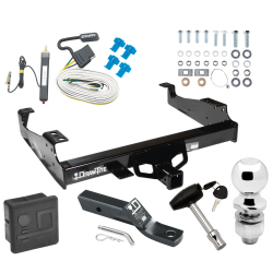 Trailer Tow Hitch For 99-24 F-450 F-550 99-00 F-350 Super Duty Cab and Chassis Deluxe Package Wiring 2" Ball and Lock