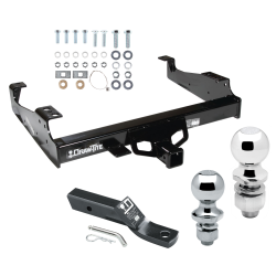 Trailer Tow Hitch For 99-24 F-450 F-550 99-00 F-350 Super Duty Cab and Chassis Receiver w/ 1-7/8" and 2" Ball