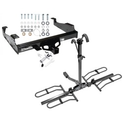 Trailer Tow Hitch For 99-24 F-450 F-550 99-00 F-350 Platform Style 2 Bike Rack w/ Anti Rattle Hitch Lock