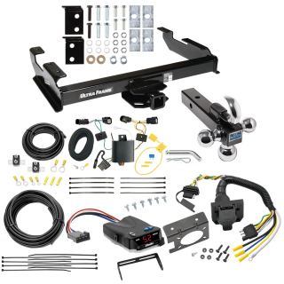 Class 5 2" Receiver Hitch For 88-00 Chevy GMC C/K 1500 2500 3500 8 ft. Bed Pickup w/ Draw-Tite Trailer Brake Control 7-Way RV Wiring Complete System Tri-Tow-Ball 1-7/8" 2" 2-5/16"