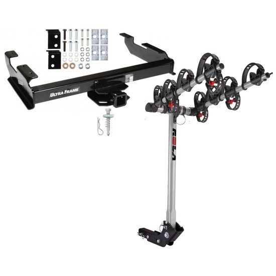 Trailer Tow Hitch For 88-00 Chevy GMC C/K 1500 2500 3500 8 ft. Bed w/ 4 Bike Carrier Rack Trailer Tow Hitch For 88-00 Chevy GMC C/K 1500 2500 3500 8 ft. Bed w/ 4 Bike Carrier Rack