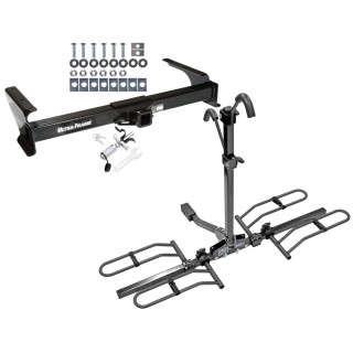 Trailer Tow Hitch For 92-14 Ford Econoline E-150 E-250 E-350 Platform Style 2 Bike Rack w/ Anti Rattle Hitch Lock