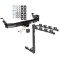 Trailer Tow Hitch w/ 4 Bike Rack For 00-14 Ford E-150 E-250 Econoline E-350 Super Duty tilt away adult or child arms fold down carrier w/ Lock and Cover