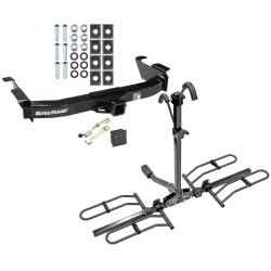 Trailer Tow Hitch For 00-14 Ford E-150 E-250 Econoline E-350 Super Duty Platform Style 2 Bike Rack Hitch Lock and Cover