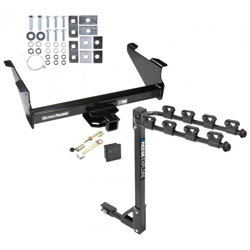 Custom Fit Trailer Hitch 4 Bike Carrier Security J-Pin Rubber Hitch Plug Cover Installation Hardware Installation Instructions 41929 1393100G 63201 7010 Draw-Tite Trailer Tow Hitch 4 Bike Rack 03-23 Dodge Ram 1500 2500 3500 tilt away adult or child arms Trailer Tow Hitch w/ 4 Bike Rack For 03-24 Dodge Ram 1500 2500 3500 tilt away adult or child arms fold down carrier w/ Lock and Cover