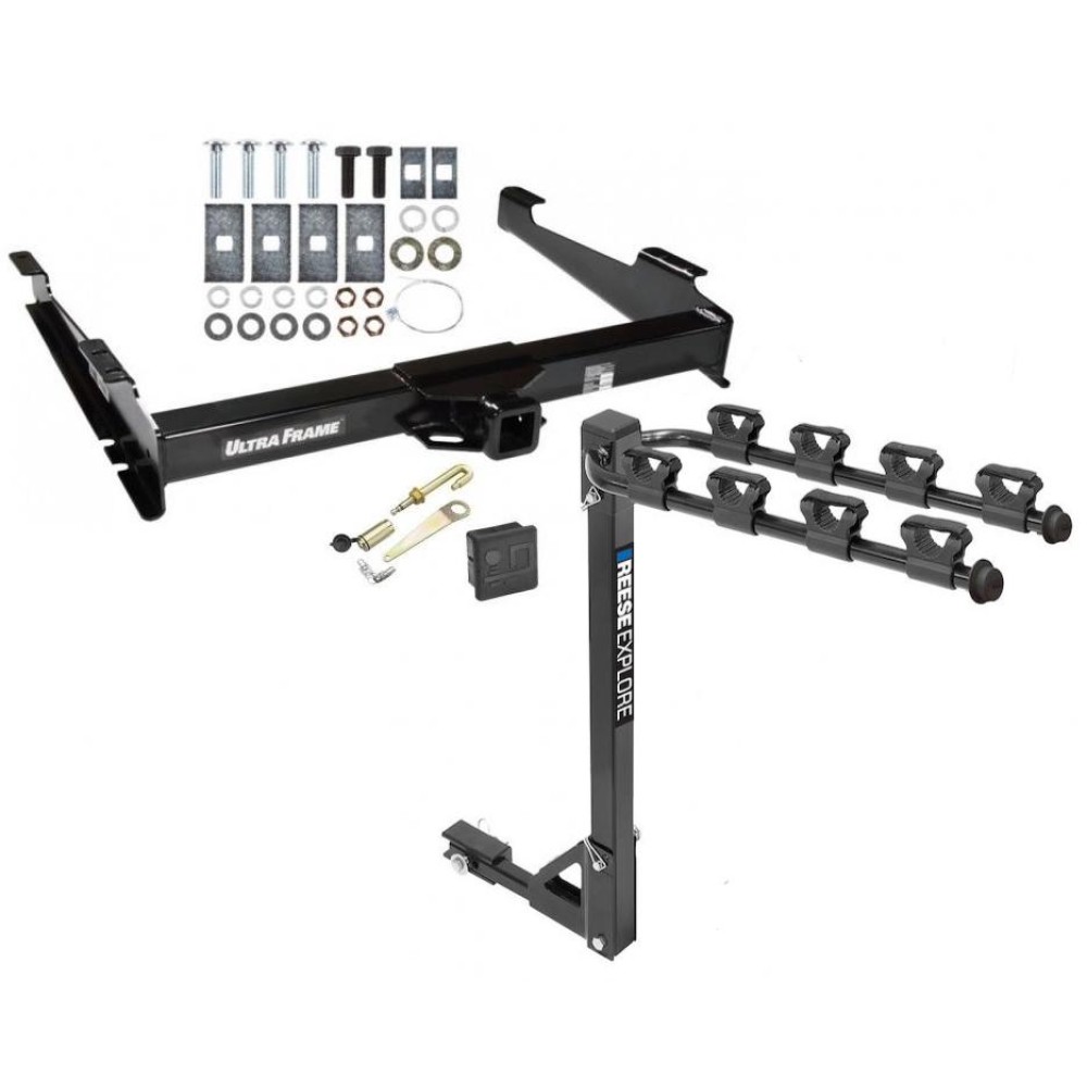 Custom Fit Trailer Hitch 4 Bike Carrier Security J-Pin Rubber Hitch Plug Cover Installation Hardware Installation Instructions 41930 1393100G 63201 7010 Draw-Tite Trailer Tow Hitch 4 Bike Rack 00-06 Chevy Suburban GMC Yukon XL 1500 2500 tilt away adult o Trailer Tow Hitch w/ 4 Bike Rack For 00-06 Chevy Suburban GMC Yukon XL 1500 2500 tilt away adult or child arms fold down carrier w/ Lock and Cover