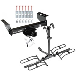 Trailer Tow Hitch For 01-24 Chevy Silverado GMC Sierra 3500 4500 5500 Platform Style 2 Bike Rack w/ Anti Rattle Hitch Lock