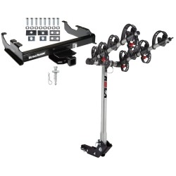 Trailer Tow Hitch For 63-23 Chevy Silverado GMC Sierra 3500 C/K Series w/ 4 Bike Carrier Rack