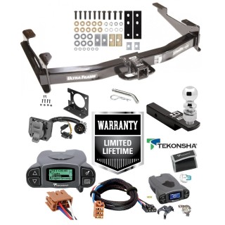 Custom Fit Trailer Hitch Class 5 Wiring Harness (Plug & Play) Tekonsha Prodigy P3 Proportional Brake Control For 1-4 Axles Plug & Play Brake Control Wiring Adapter 2" Drop Ball-Mount w/ Pin/Clip 2-5/16" Chrome Ball Installation Hardware Class 5 Trailer Hitch w/ Tekonsha Prodigy P3 For 03-07 Chevy Silverado GMC Sierra 2500 HD 3500 w/ Plug Play Wiring 2- 5/16" Ball 2" Drop Mount 7-Way Pin Blade RV Controller