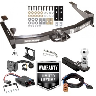 Custom Fit Trailer Hitch Class 5 Wiring Harness (Plug & Play) Proportional Brake Control For 1-4 Axles Plug & Play Brake Control Wiring Adapter 2" Drop Ball-Mount w/ Pin/Clip 2-5/16" Chrome Ball Installation Hardware Installation Instruc Class 5 Trailer Hitch w/ Brake Control For 01-02 Chevy Silverado GMC Sierra 2500 HD 3500 w/ Plug Play Wiring 2- 5/16" Ball 2" Drop Mount 7-Way Pin Blade RV Controller