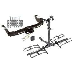 Trailer Tow Hitch For 00-14 Ford E-150 E-250 E-350 Econoline Platform Style 2 Bike Rack Hitch Lock and Cover