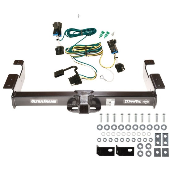 Trailer Hitch Tow Receiver w/ Wiring Kit Harness For 03-22 Chevy Express GMC Savana 1500 2500 3500 Class 5