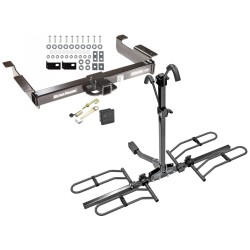 Trailer Tow Hitch For 96-24 Chevy Express GMC Savana Van Platform Style 2 Bike Rack Hitch Lock and Cover