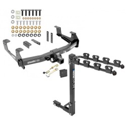 Trailer Tow Hitch w/ 4 Bike Rack For 15-19 Chevy Silverado GMC Sierra 2500 3500 HD tilt away adult or child arms fold down carrier w/ Lock and Cover Trailer Tow Hitch w/ 4 Bike Rack For 15-19 Chevy Silverado GMC Sierra 2500 3500 HD tilt away adult or child arms fold down carrier w/ Lock and Cover