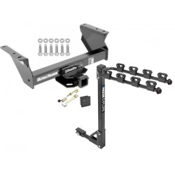 Trailer Tow Hitch w/ 4 Bike Rack For 13-21 RAM 3500 4500 5500 Cab & Chassis tilt away adult or child arms fold down carrier w/ Lock and Cover