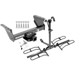 Trailer Tow Hitch For 13-21 RAM 3500 4500 5500 Cab & Chassis Platform Style 2 Bike Rack w/ Anti Rattle Hitch Lock