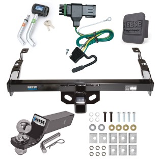 Custom Fit Trailer Hitch Wiring Harness (Requires Splicing) 2" Drop Ball-Mount w/ Pin/Clip 2" Chrome Ball Security Lock Pin Rubber Hitch Plug Cover Installation Hardware Installation Instructions 44105 85741 21536 7054430 7000600 Reese Trailer T Reese Trailer Tow Hitch For 88-00 Chevy GMC C1500 C2500 C3500 K1500 K2500 K3500 PKG Deluxe Package w/ Wiring 2" Ball and Lock