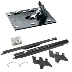 Draw-Tite Gooseneck Trailer Hitch for 99-10 Chevy GMC Silverado Sierra 2500 07-10 3500 Fold Down Plate w/ Custom Brackets Under Bed Rails 2-5/16" Ball
