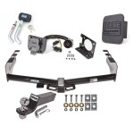 Custom Fit Trailer Hitch Wiring Harness (Plug & Play) 2" Drop Ball-Mount w/ Pin/Clip 2" Chrome Ball Security Lock Pin Rubber Hitch Plug Cover Installation Hardware Installation Instructions 44564 74682 21536 7054430 7000600 Reese Trailer To Reese Trailer Tow Hitch For 99-13 Chevy Silverado GMC Sierra 1500 Deluxe Package Wiring 2" Ball and Lock